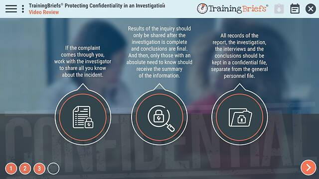 TrainingBriefs® Protecting Confidentiality in an Investigation